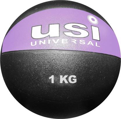 usi Medicine Ball , 1Kg Rubber Medicine Ball High Bounce Ideal for Home Gym Fitness Medicine Ball
