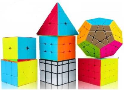 MASCARELLO Speed Cube Set of 3 Pyraminx Pyramid Megaminx Mirror Magic Cube Twist