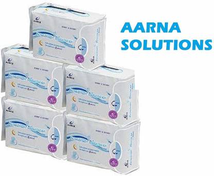 AIRIZ Active Oxygen & Negative Ion Soft-Cotton Sanitary Pads For Day & Night Use Pack Of 5 (40 Pieces) Sanitary Pad