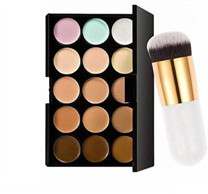 Miss Hot 15 Color Contour With Professional Makeup Brush (Pack of 2)