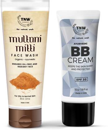 TNW - The Natural Wash Multani Mitti Face Wash and BB Cream with Combo SPF 30