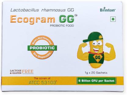 Brinton Ecogram GG Probiotic Food Supplement | 6 Billion CFU per Serving | Advanced Probiotic Supplement Vanilla Powder