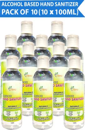 Vibhu Medico Hand sanitizer pack 10 100 ml Hand Sanitizer Bottle