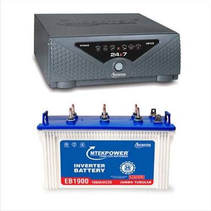 Microtek HB725 VA Sine Wave +EB1900 160 AH Tubular Inverter Battery