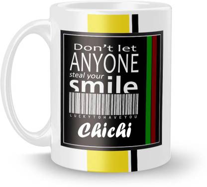 Beautum DON'T LET ANYONE STEAL YOUR SMILE Chichi LUCKY TO HAVE YOU Printed Ceramic Model No:BDLASZX003817 Ceramic Coffee Mug