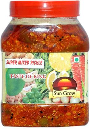 Sun Grow Pachranga Punjabi Pickle Home Made/Mother Made Herbal Punjabi Super Mixed Pickle (Combo of 2) Mixed, Raw Mango(Kairi), Green Chilli, Lemon Pickle