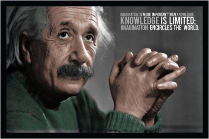 Albert Einstein Poster with Frame F-83 Paper Print