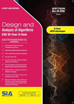 Design And Analysis Of Algorithms, B.Tech III-Year II-Sem (CSE) R15 JNTU-Anantapur, Latest 2020 Edition