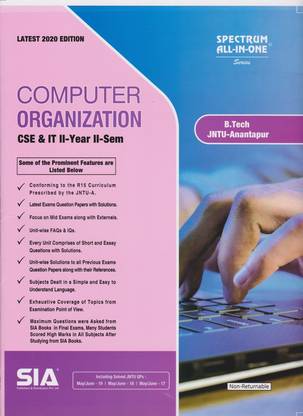 Computer Organization CSE & IT B.Tech II-Year II-Sem (JNTU-A) 2020 Latest Edition