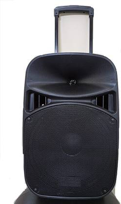 KH Karaoke Speaker (12" Speaker) (150 Watt) Karaoke Speaker Trolley 12 Inch Woofer Portable Multimedia Bluetooth; Audio Recording; USB; SD; TF; AUX PA System with 2 Wireless Mic; Remote Control; FM (Black) 150 W Bluetooth Speaker