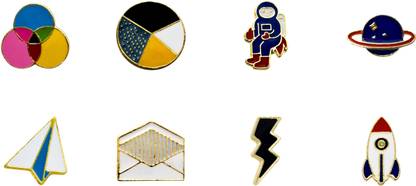 FURE Combo of Back to School & Off to Space Enamel Pin Brooch