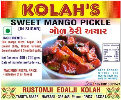 KOLAH'S SWEET MANGO PICKLE Mango Pickle