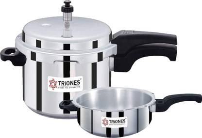 Triones 3 Ltr Cooker Combo Set (3 Ltr + 2 Ltr) (2+1) 3 L, 2 L Outer Lid Pressure Cooker