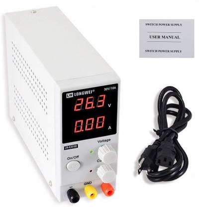 LONGWEI K3010D Adjustable Power Supply Switching 110 V / 220 V 30V 10A DC Power Supply with Digital LED Display Used for Spectrophotometer and Lab Equipment Repair 150 Watts Server PSU with 2 SATA Cables