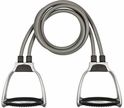 TRENTECH Double Resistance Band Toning Tube Exerciser with D Handle Fitness Rope Multicolor Resistance Tube