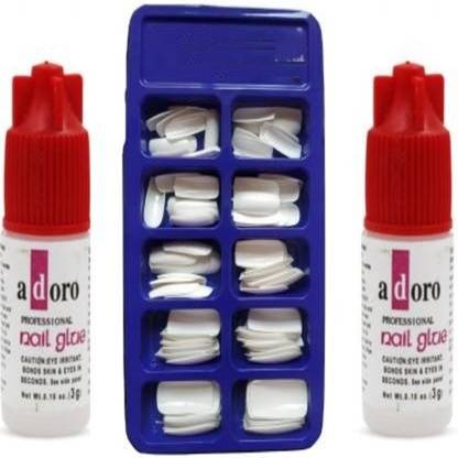 Dios Artificial /Fake Nails with 2 Glue White