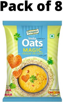 FESPRO Instant Oats - Veggie Delight - 40g each - Pack of 8 Pouch