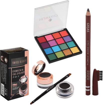 gujas Combo Of Eyebrow Pencil, Gel Eyeliner And Eyeshadow Palette