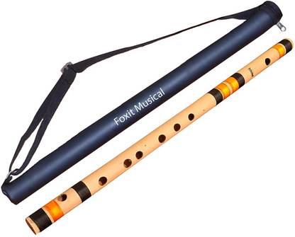 Foxit C Natural 7 Hole Right Hand Bansuri Size 19 inches Bamboo Flute