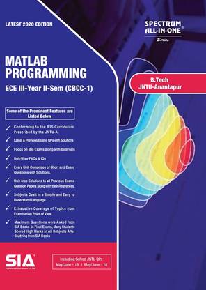 Matlab Programming, B.Tech III-Year II-Sem (ECE) R15 (CBCC-I) JNTU-Anantapur, Latest 2020 Edition