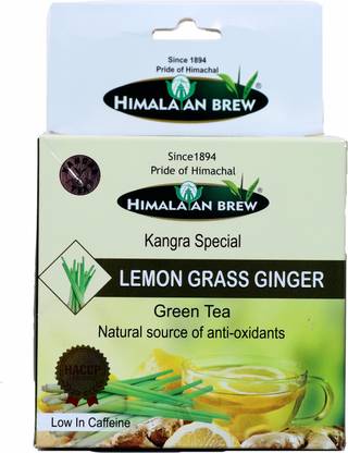 Himalayan Brew Pure Lemon Grass Ginger Kangra Green Tea Lemon Grass Herbal Tea Box