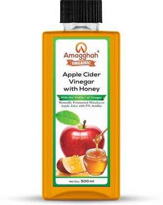 amogghah Apple Cider Vinegar with Mother & Honey -Raw, Unfiltered, Unrefined- 500 ml (Pet Bottle) Vinegar