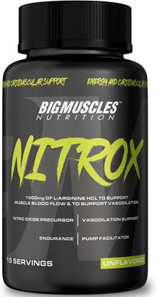 BIGMUSCLES NUTRITION NITROX- L Arginine 4500mg 15 Servings Nitric Oxide Supplement for Muscle Growth
