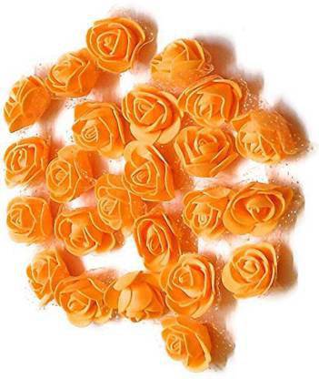 ganpati decor Orange Rose Artificial Flower