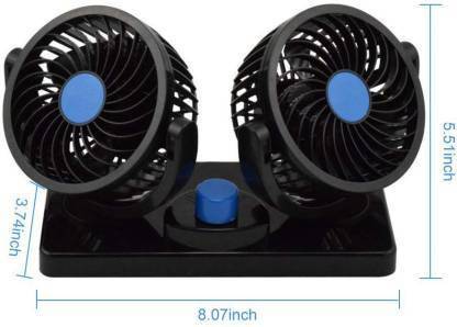 KARDECK Car Fan 12V 360 Head 2 Speed Quiet Strong for All Auto Vehicles-A09 Car Interior Fan