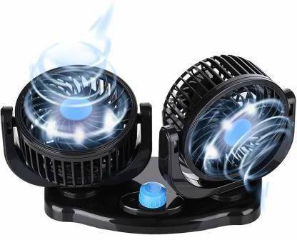 KARDECK Car Fan 12V 360 Head 2 Speed Quiet Strong for All Auto Vehicles-A08 Car Interior Fan