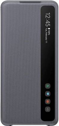 Midkart Flip Cover for Samsung Galaxy S20 Plus / S20+ Grey S-View Flip Case with Auto Sensor