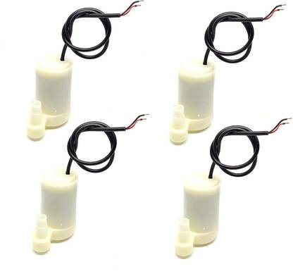 INVENTO 4pcs 3V - 12V DC Submersible Water Pump 25x40x45mm Vertical Micro 120 Litre/hr Flow Rate For DIY Projects Power Supply Electronic Hobby Kit