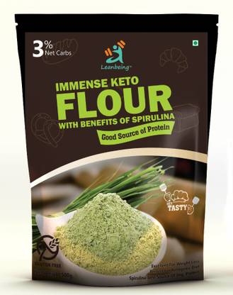 LEANBEING Immense keto Flour With benefits of spirulina 500g | Only 3% net carbs | Low carb Gluten free Flour| Better Immunity