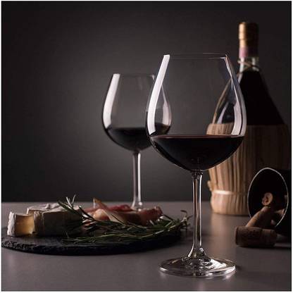 ezra (Pack of 2) Glass Set, 425ml, 2-Pieces Large Red Wine Glasses Wide Rim, Crystal Balloon Cabernet Glass Set Wine Glass