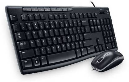 Logitech MK200 Mouse & Keyboard Combo, Full-Sized Wired USB Laptop Keyboard Compatible with Desktop, Laptop, Mac High-Definition Optical Mouse Set
