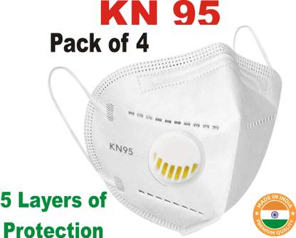 BODY BUILDING Pack of 4 KN 95 Filter Protective Face Mask 5 Layers of Protection from Virus Pack of 4 KN 95 Filter Protective Face Mask 5 Layers of Protection from Virus Reusable, Washable