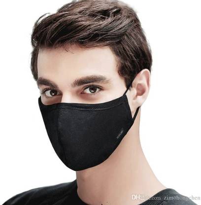 TECHNOVIC Black Netted Maks Cloth Mask