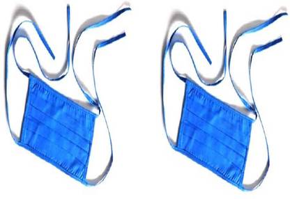 Agarwals ™ Cotton Reusable Face Mask Tie Type Sky Blue(Pack Of 2) Cloth Mask