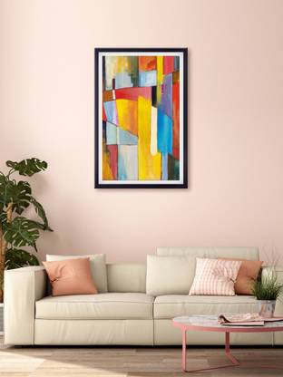Flipkart Perfect Homes multi colour abstract printed canvas painting Digital Reprint 30 inch x 18 inch Painting
