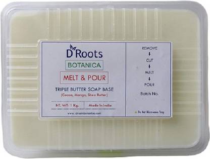 D Roots Botanica Triple Butter Soap Base Cocoa, Mango and Shea Butter Pack (1 kg)