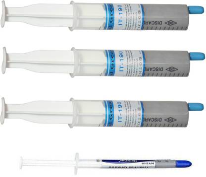 digifloor Thermal Grease Paste Heat Sink Compound for CPU & Chipsets (Grey, 30 g) pack of 3 with 1 ( 10 g ) paste extra Carbon Based Thermal Paste