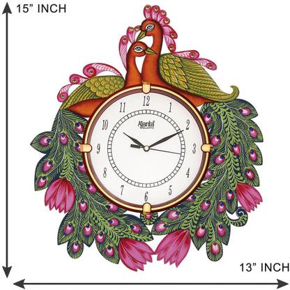 Dhanraj Craft Analog 38.1 cm X 33.02 cm Wall Clock