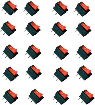 Tool Point 2 Pin Dpdt Black Button on/off/on Ac 250v/6A 125v/10A Rocker Switch 15 A One Way Electrical Switch