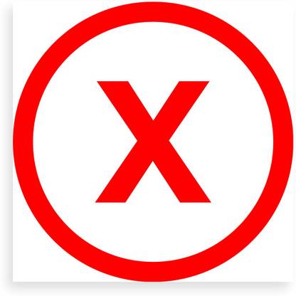 Design My Slides Table Mounted Red X to maintain seating distance in meeting rooms - Pack of 6 Vinyls Emergency Sign