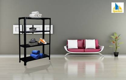 Spacious Slotted Angle CRC Sheet 4 Shelves Multipurpose Storage Rack Dimension 15"X36"X78" Luggage Rack