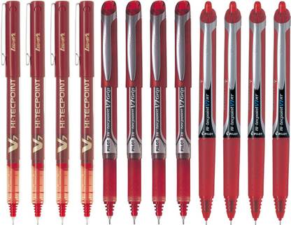 PILOT V7/V7 Grip/V7 RT (Red - Set of 12) Roller Ball Pen