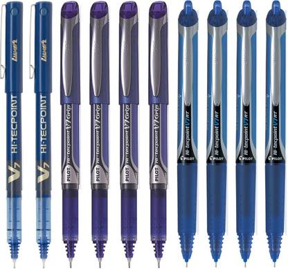 PILOT V7/V7 Grip/V7 RT (Blue - Set of 10) Roller Ball Pen