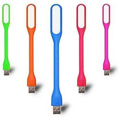 Harcov Combo of 5 Flexible Portable Bendable Lamp Mini USB LED Lights USB Light for Power Bank Led Light