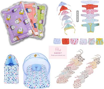 Fareto Just Born Daily Essential Clothing Combo Set All In One(0-3Months)(Total Items: 35)