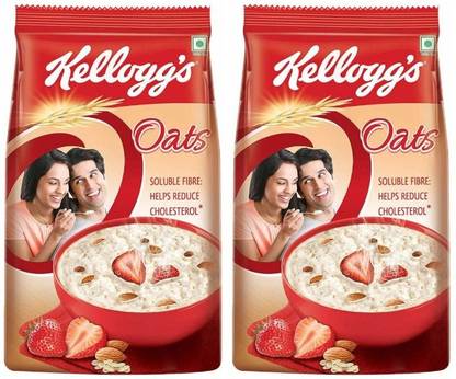 Kellogg's Oats, Rolled Oats, High in Protein & Fibre 1kg (pack of 2) Pouch